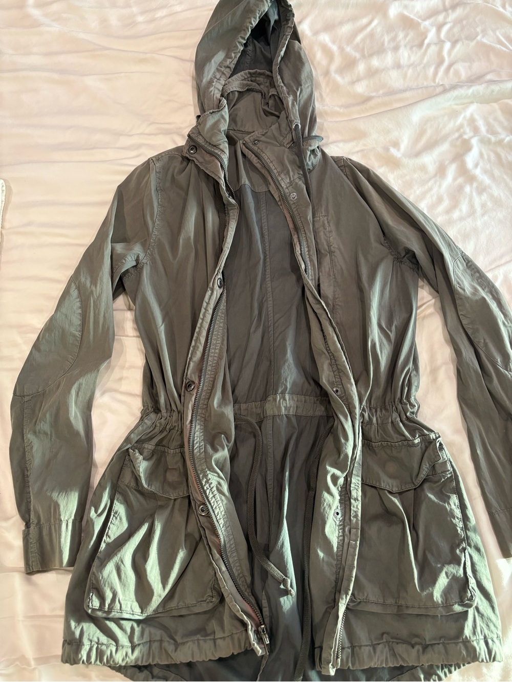 James Perse Olive Hooded Utility Jacket